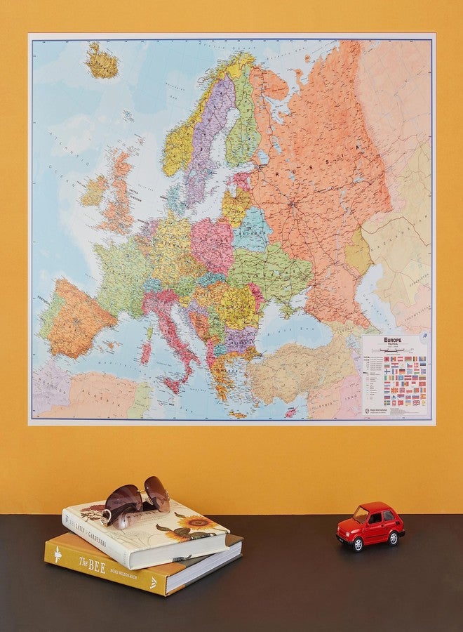 Maps International Large Political Europe Educational Wall Map Poster - Front Sheet Laminated - 33.1 x 46.8 inches - Image 2