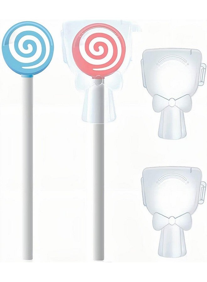 Y-Kelin Kids Tongue Scraper for Ages 2-8, 100% BPA-Free Silicone Cleaner - Cute Lollipop with Easy-to-Grasp Handles and Smiley Covers, Helps Freshen Bad Breath, Pack of 2 - Image 1