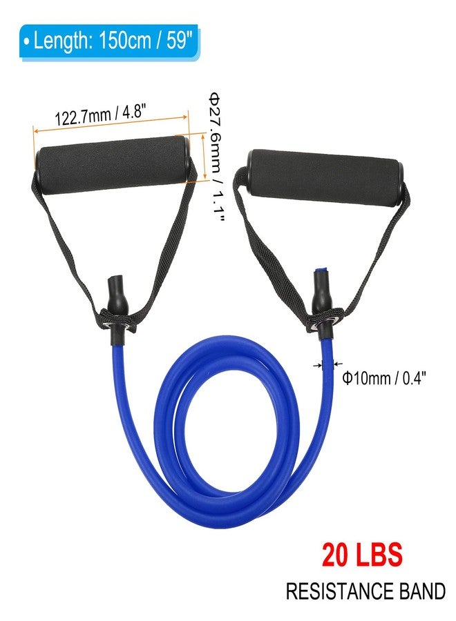 PATIKIL 25Lbs Resistance Bands, Single Exercise Bands with Foam Handles Working Out Stretch Bands for Home Workouts Gym Physical Fitness Yoga, Blue - Image 2
