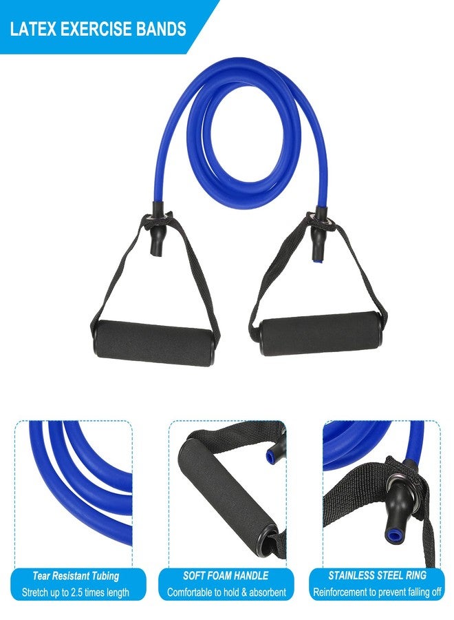 PATIKIL 25Lbs Resistance Bands, Single Exercise Bands with Foam Handles Working Out Stretch Bands for Home Workouts Gym Physical Fitness Yoga, Blue - Image 4