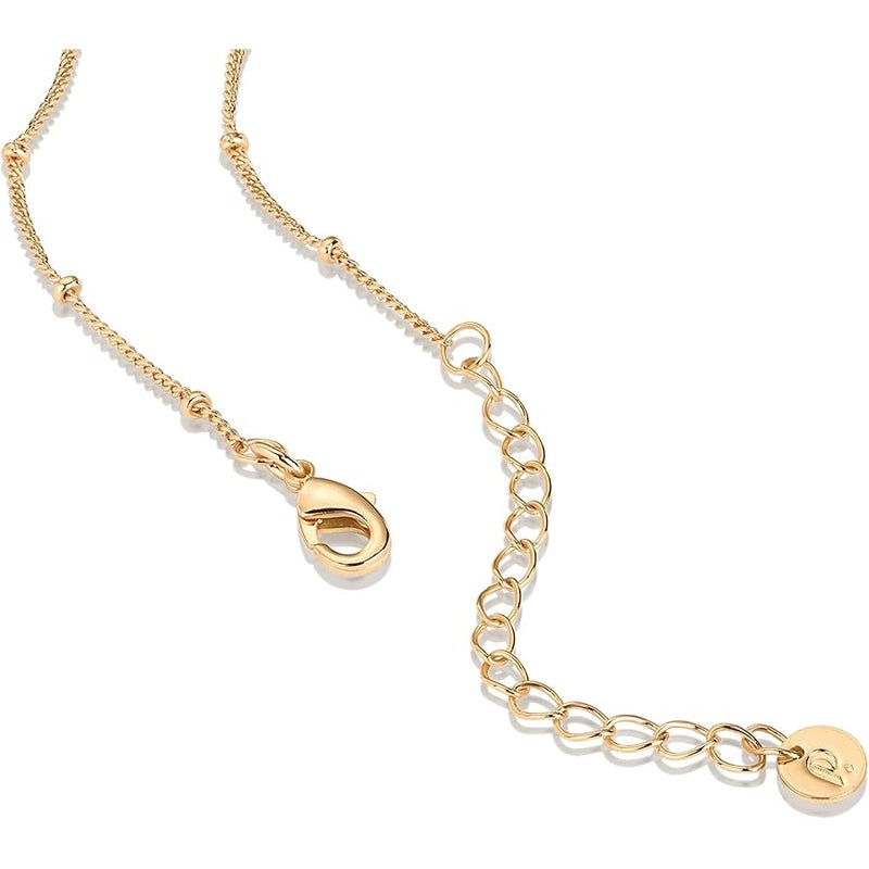 PAVOI 14K Gold Plated Curb Paperclip Box Sphere Bead Snake Herringbone and Figaro Chain Adjustable Necklace - Image 3