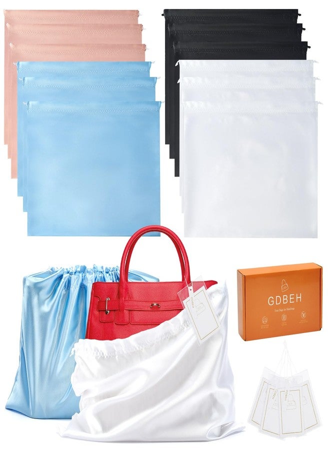 GDBEH 12 Pack Dust Bags for Handbags Travel Storage Pouch Silk Cloth Bag With Drawstring Large Storage Pouch for Handbag Purse Shoes Boots - Image 1