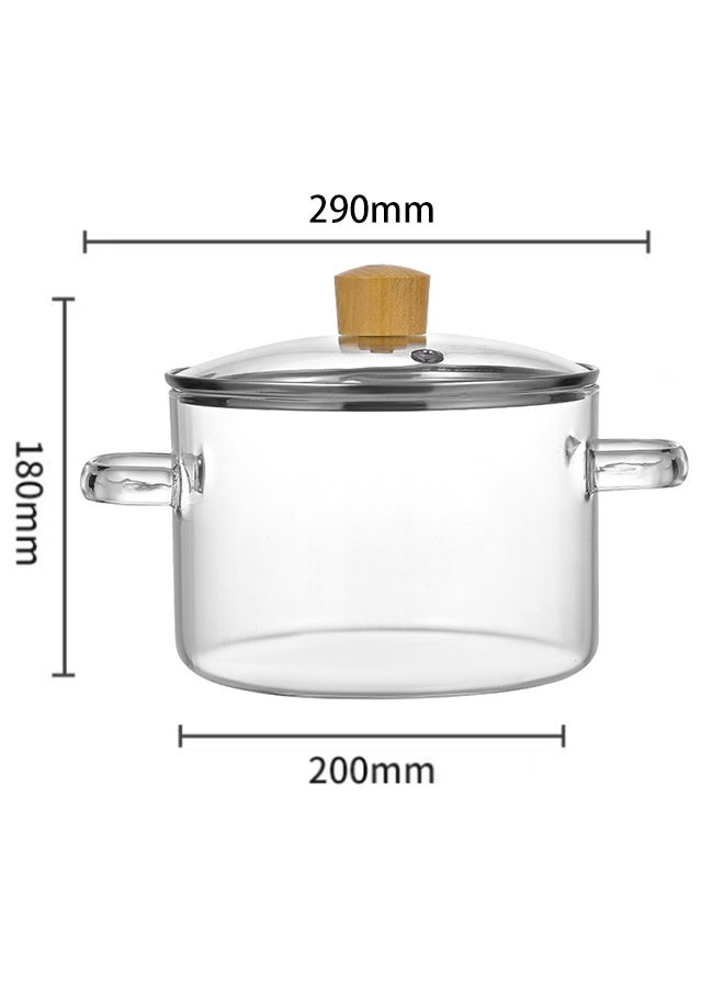 هاهاهاي وعاء طهي زجاجي سعة 3.5 لتر مع غطاء - وعاء زجاجي من البورسليكات المقاوم للحرارة للحساء والحليب والمعكرونة، لمواقد الغاز والكهرباء - Image 5