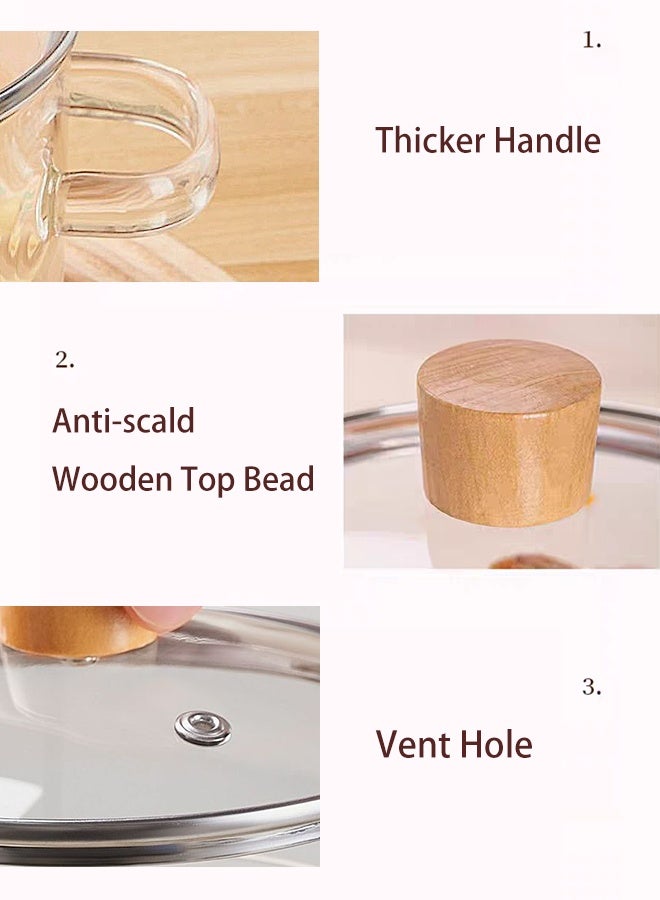هاهاهاي وعاء طهي زجاجي سعة 3.5 لتر مع غطاء - وعاء زجاجي من البورسليكات المقاوم للحرارة للحساء والحليب والمعكرونة، لمواقد الغاز والكهرباء - Image 2