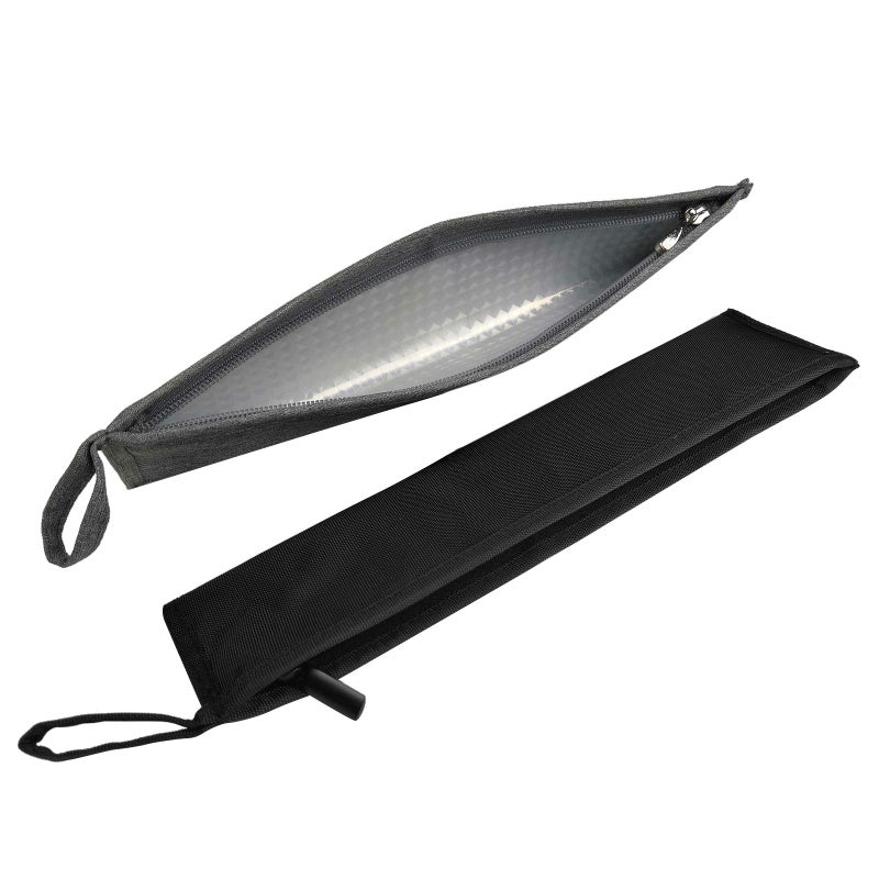 Aosbos Aosbos Reusable Straws Pouch Carrying Case for Metal Silicone Paper Plastic Tumbler Straws Stainless Steel Chopstick 2PACK 118 IN Grey Black  Grey 