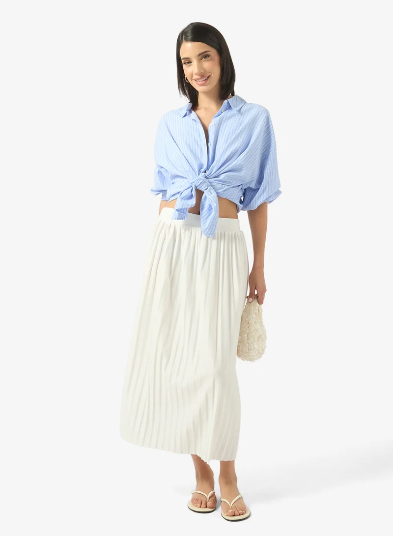 Ginger Pleated Skirt with Slit