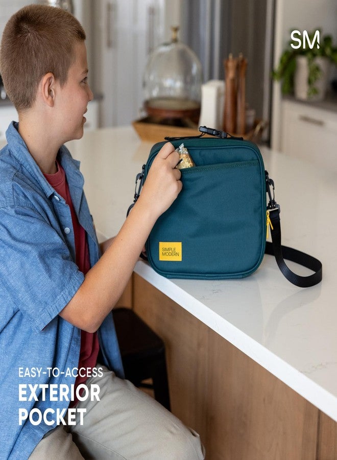 سيمبل مودرن حقيبة هادلي العصرية البسيطة مع حزام كتف | صندوق غداء للأطفال والمراهقين والبالغين | حقيبة معزولة للبنات والأولاد والنساء والرجال | حاويات طعام بجيوب خارجية وداخلية | لعبة هوبسكوتش تشيكميت - Image 5