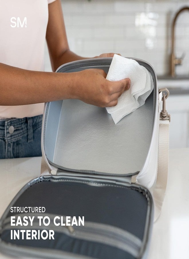 سيمبل مودرن حقيبة هادلي العصرية البسيطة مع حزام كتف | صندوق غداء للأطفال والمراهقين والبالغين | حقيبة معزولة للبنات والأولاد والنساء والرجال | حاويات طعام بجيوب خارجية وداخلية | لعبة هوبسكوتش تشيكميت - Image 4