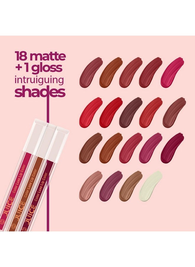 Juice Long Lasting, 4pc Lipstick Combo Set For Women(Dark Pink-M15 Bullet Lipstick, Stay-MCR03 Play up Lip Crayon, Pink Desire-M01 Liquid Lipstick, Plum Royale-M10 Slim Stick) - Image 5