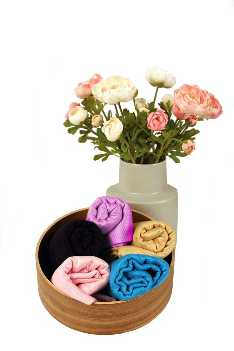 Sakkas Large Soft Silky Pashmina Shawl Wrap Scarf in Solid Colors - Ivory - Image 4