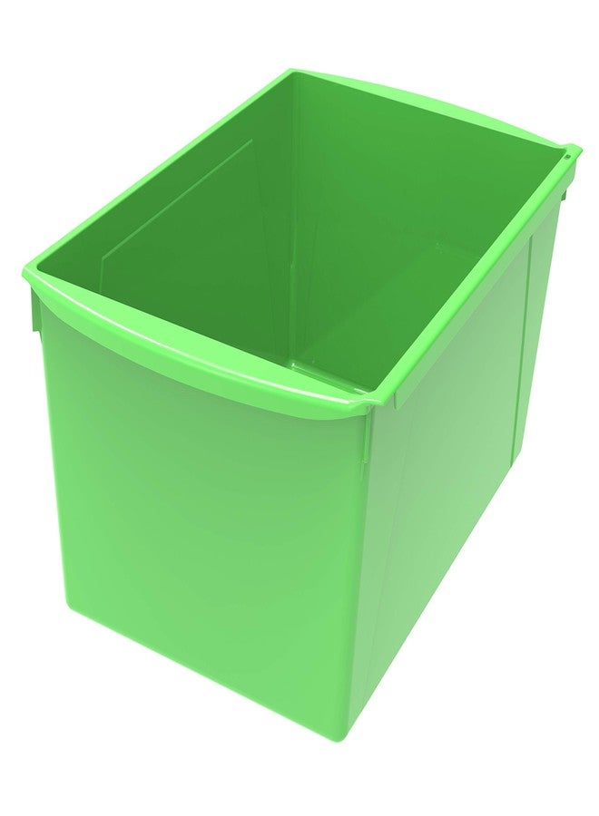 Storex Extra-Large Book Bin, Interlocking Plastic Organizer for Home, Office and Classroom, Green, 1-Pack (71133C06C) - Image 1