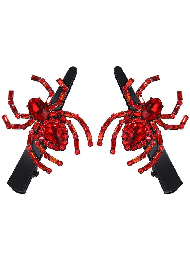 YAHPERN Halloween Hair Clips Gothic Large Red Spider Alligator Duckbill Hair Pins For Women Halloween Hair Accessory Cosplay Costume Party Hair Pieces  - Image 1
