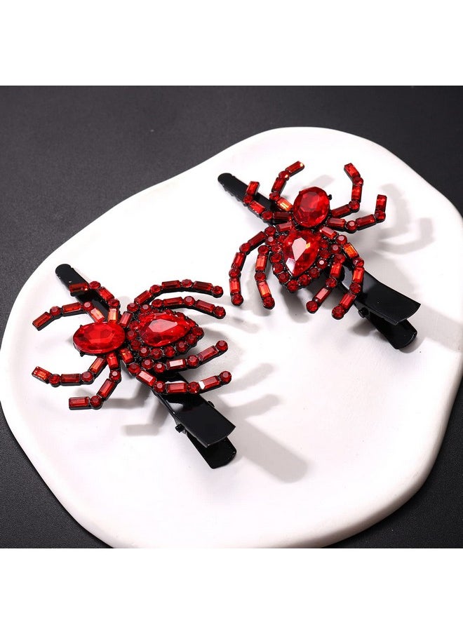 YAHPERN Halloween Hair Clips Gothic Large Red Spider Alligator Duckbill Hair Pins For Women Halloween Hair Accessory Cosplay Costume Party Hair Pieces  - Image 3