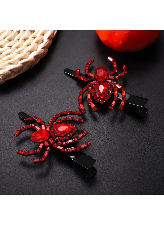 YAHPERN Halloween Hair Clips Gothic Large Red Spider Alligator Duckbill Hair Pins For Women Halloween Hair Accessory Cosplay Costume Party Hair Pieces  - Image 4
