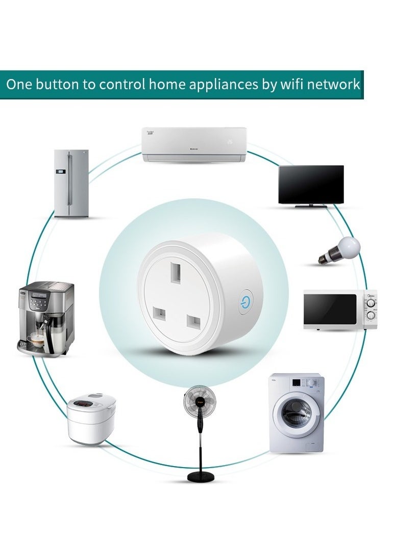 Generic - Smart WiFi Plug, 16A Smart Outlet Plug Socket for Home appliances Automation Compatible with Google Home & Alexa. Mini Socket with remote & voice control with timer function. No Hub required. (Pack of 1) - Image 1