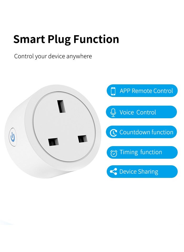 Generic - Smart WiFi Plug, 16A Smart Outlet Plug Socket for Home appliances Automation Compatible with Google Home & Alexa. Mini Socket with remote & voice control with timer function. No Hub required. (Pack of 1) - Image 1