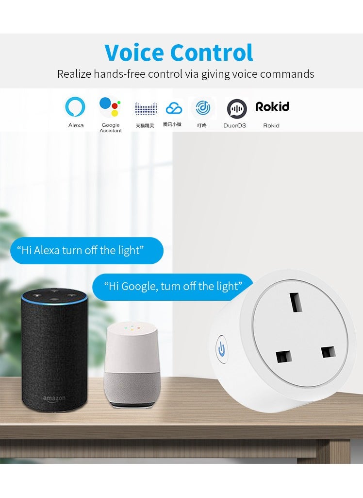 Generic - Smart WiFi Plug, 16A Smart Outlet Plug Socket for Home appliances Automation Compatible with Google Home & Alexa. Mini Socket with remote & voice control with timer function. No Hub required. (Pack of 1) - Image 1