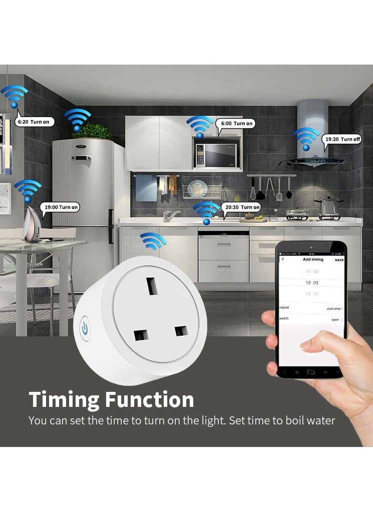Generic - Smart WiFi Plug, 16A Smart Outlet Plug Socket for Home appliances Automation Compatible with Google Home & Alexa. Mini Socket with remote & voice control with timer function. No Hub required. (Pack of 1) - Image 1