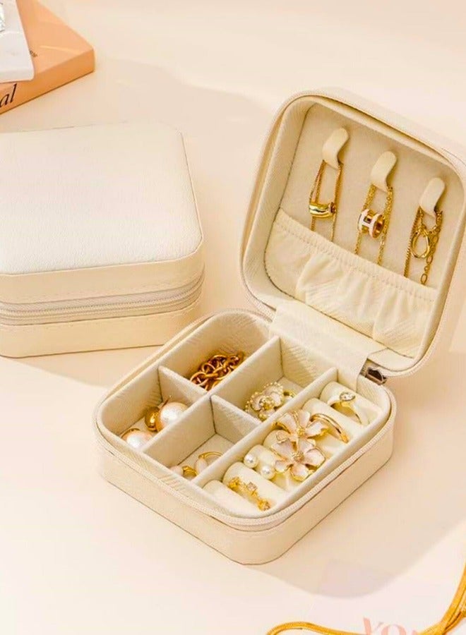 Chase Up Jewelry Case, Small PU Leather Jewelry Organizer Box Travel Essentials Christmas Gift for Women Girl for Rings, Necklaces, Bracelets, Earring Holder Organizer Storage - Image 3
