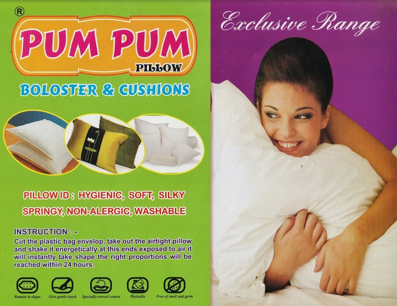 PumPum Hotel Quality White Bed Bolster Pillows for Sleeping -Set of 2 Pcs - Image 3