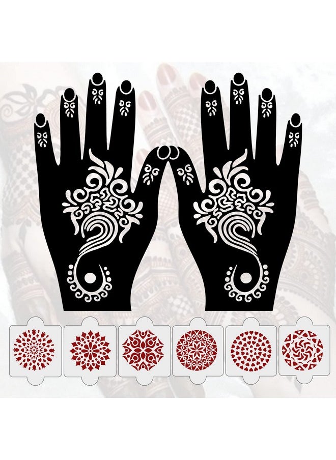 Pack Of 8 Pcs (2 Pcs Heena Stencil Tatto + 6 Pcs Laser Cut Pvc Reusable Heena Stencils), Heena Mehandi Sticker,Mehandi Stickers For Full Hand For Women, Girls And Kids, Easy To Apply,Ivnh-1104 - pzsku/Z7167B74E3FB783E347DEZ/45/_/1723297940/8df78412-8760-4287-a01b-4b43f8fe8f23