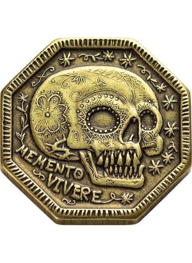 Shire Post Mint Memento Mori Brass Coin ; Memento Vivere Stoic Reminder Token  - Image 3