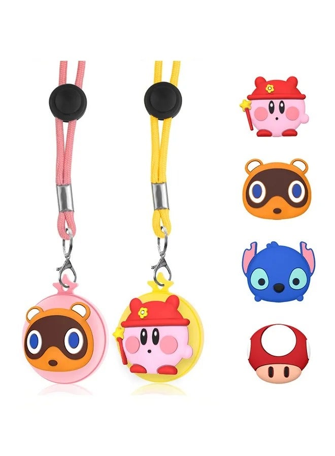 AirTag Necklace Kids, 2 Pack Holder for Apple Air Tag Toddler Silicone Hidden Case Convenient Than Wristband Bracelet Child AirTags Holder for Boys&Girls(Pink Yellow) - Image 1