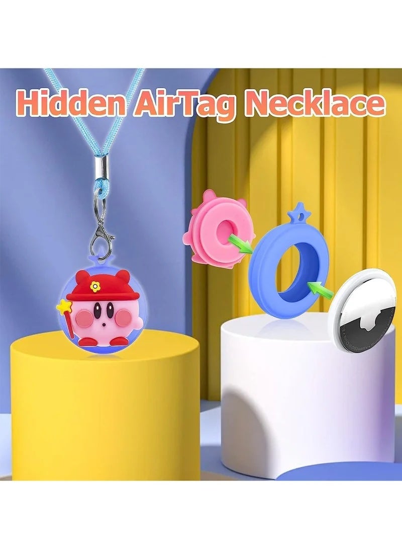 AirTag Necklace Kids, 2 Pack Holder for Apple Air Tag Toddler Silicone Hidden Case Convenient Than Wristband Bracelet Child AirTags Holder for Boys&Girls(Pink Yellow) - Image 4