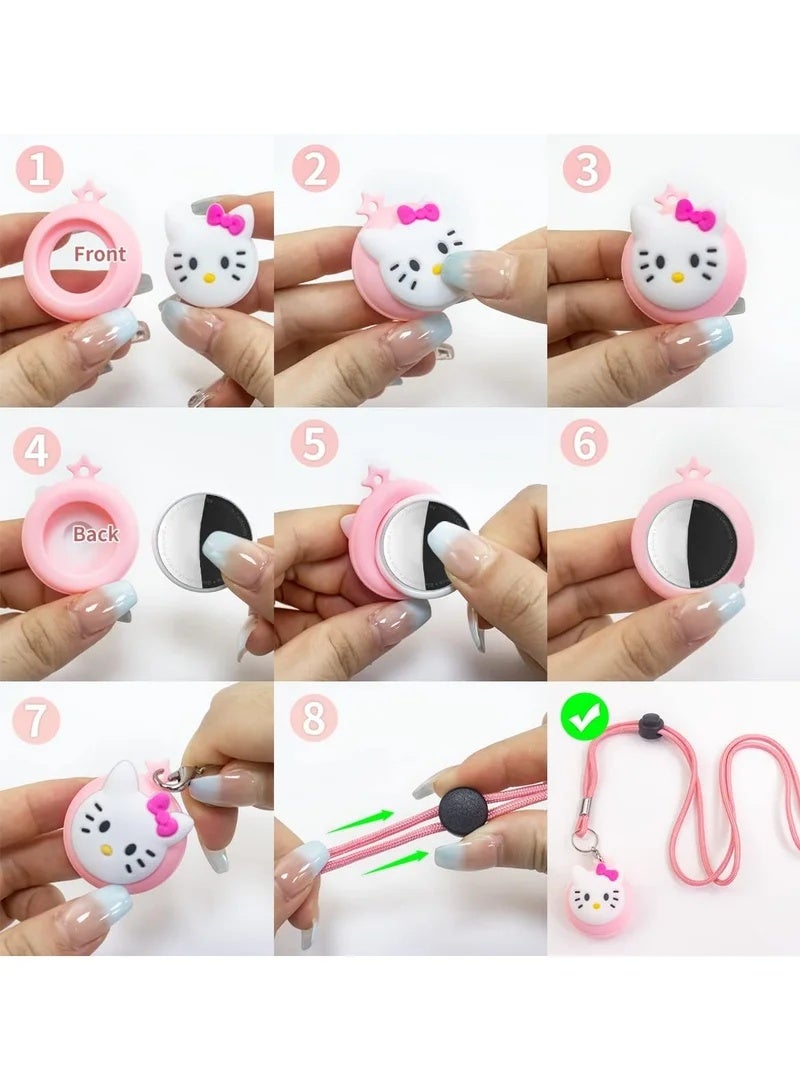 AirTag Necklace Kids, 2 Pack Holder for Apple Air Tag Toddler Silicone Hidden Case Convenient Than Wristband Bracelet Child AirTags Holder for Boys&Girls(Pink Yellow) - Image 5