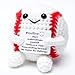OkiyiD Mini Funny Positive Baseball Gifts Knitted Wool Baseball Crochet Toy with Positive Card Creative Cute Emotional Support Cheer Up Keepsake Gift for Kids Boys Men College Temmate - Image 2