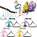 Shappy 4 Pieces Pet Parrot Bird Harness Leash Adjustable Bird Flying Harness Traction Rope with Cute Wing for Parrots Pigeons Budgerigar Lovebird Outdoor Training Toy Pink Yellow Light Purple CyanS - Image 3