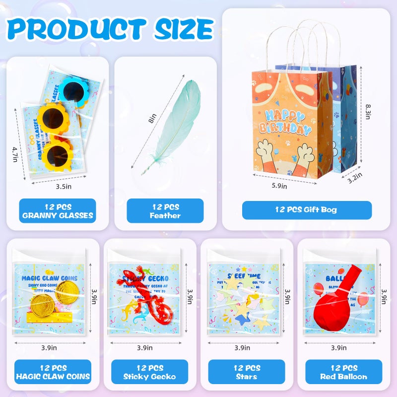 Vanblue 144Pcs Blue Color Dog Party Favors,Birthday Decorations Supplies for Kids,Red Balloon,Sticky Gecko with Cards Pinata Stuffers,Gift Bag Goodie Bag Stuffers,Classroom Rewards,Family Games - Image 4
