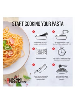 Y&D Microwave Pasta Cooke, No Boil, Mess, Fuss Recipes, Stick Cooker With Strainer Ready In As Little 10 Minutes for up to 4 Servings, Made For More Menus  - Image 4