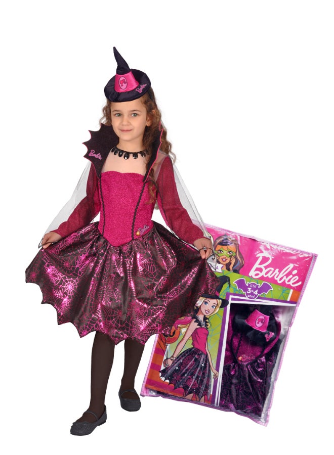 Ciao Barbie Witch Costume for Girls 8-10 y | Licensed Barbie Strega Fashion Fancy Dress Outfit | Halloween Princess Witch Dress-Up - Image 1