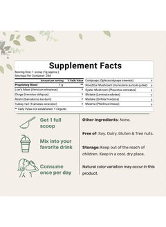 Micro Ingredients Organic Mega Mushroom 10 in 1 Complex Formula Powder for Immune System Booster, 10 Ounce (284 Days Supply), Chaga, Lions Mane, Cordyceps, Reishi & More, Filler Free, Vegan  - Image 3