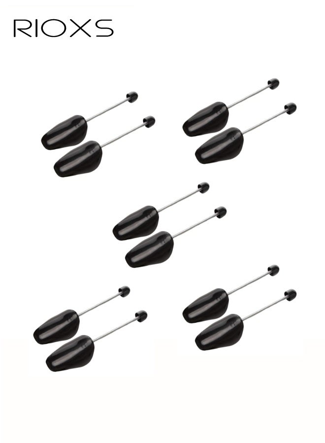 RIOXS 5 Pairs Men's Plastic Shoe Stretchers, Adjustable Spring Shoe Trees for Men Size 38-45, Portable Lightweight Shoe Tree Stretcher Boot Holder Organizers, Prevent Creasing, Practical Shoe Shaper for All Shoes and Sneakers, Black - Image 2