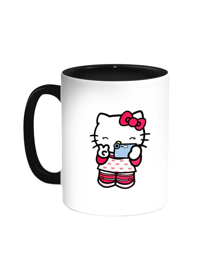 Hello Kitty Printed Coffee Mug Black/White 11ounce