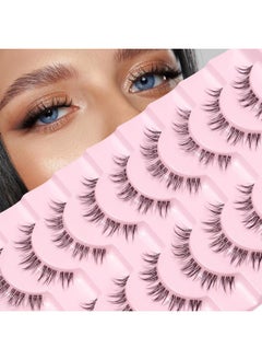 MAGEFY 10 Pairs Lashes Wispy Mink Lashes Fluffy Eye Lashes Natural Look Clear Lash Band Fake Eyelashes Pack  - Image 1