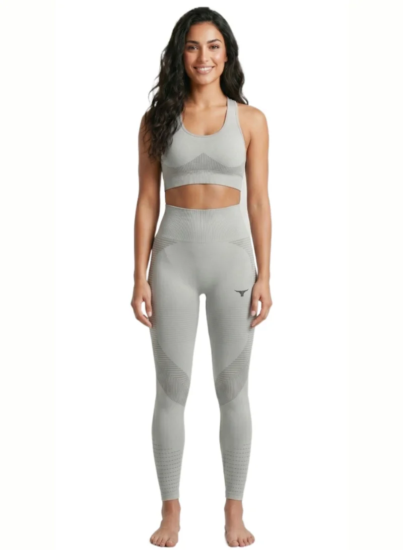 Thugfit grey SpinFit High Waist Hollow Leggings - Light Grey for Women | Best Price UAE