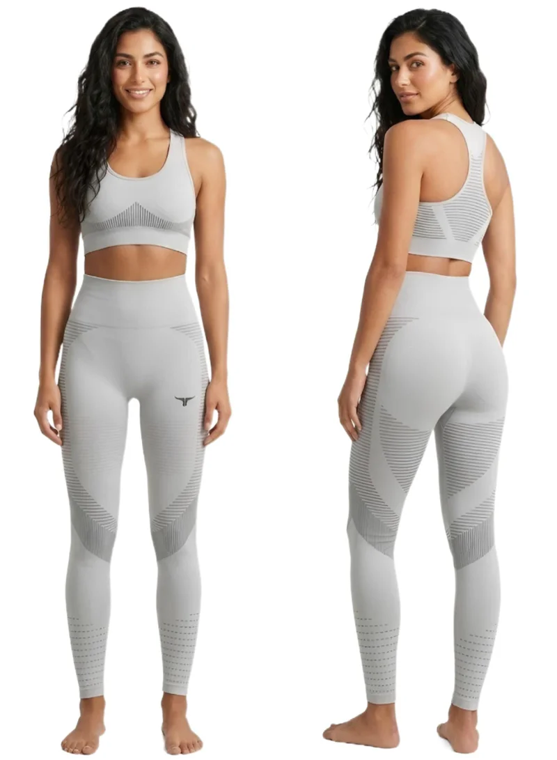 ثوجفيت سبين فيت ليجنز خصر عالي بفتحات - رمادي فاتح