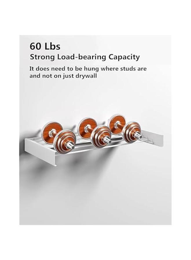 MIXDE Laundry Drying Rack Collapsible, Wall Mounted, Clothes Drying Rack, 31.5 Wide, 13.2 Linear Ft, 5 Aluminum Rods, 60 lb Capacity, Laundry Racks for Drying Clothes with Wall Template (White) - Image 5