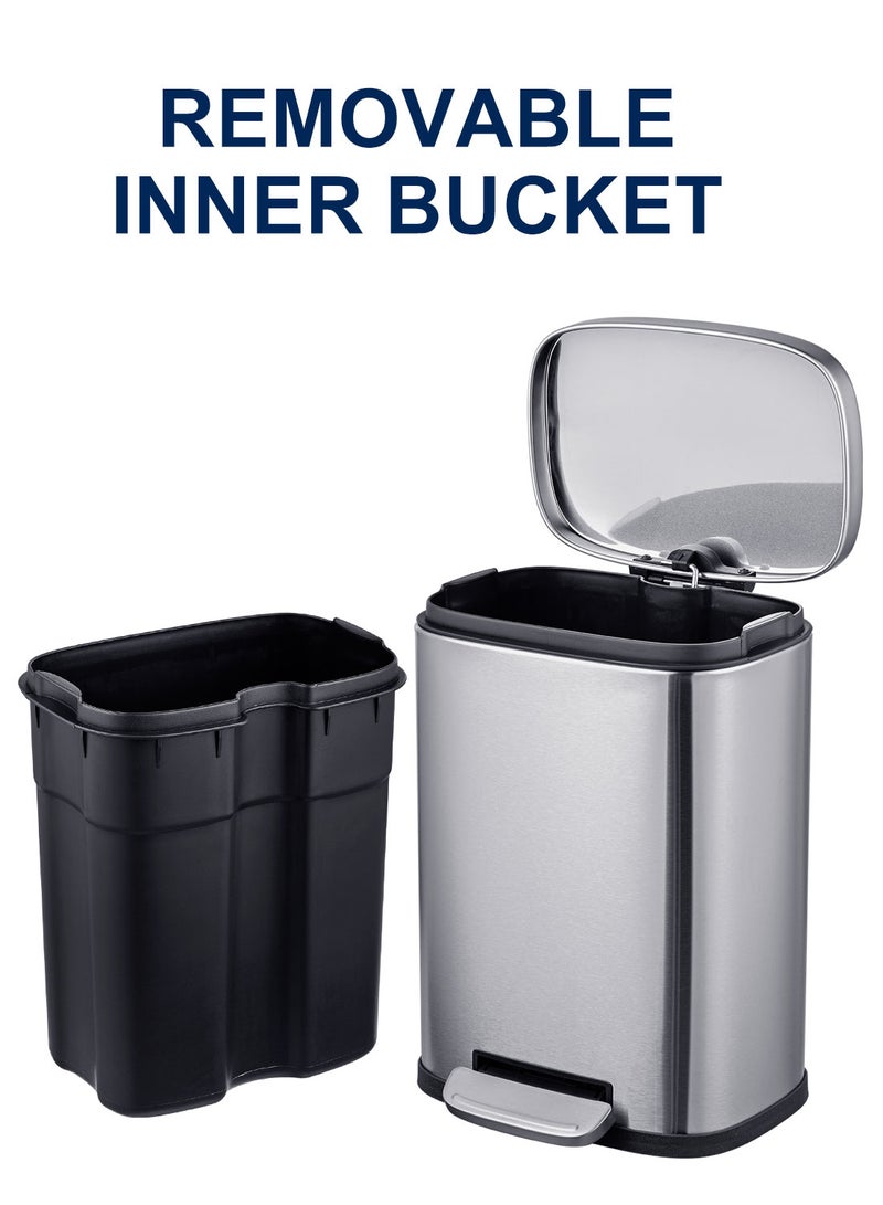 Noon East 5 Liters / 1.3 Gallon Kitchen Trash Can, Step On Garbage Can with Soft-Close Lid and Foot Pedal, With Inner Bucket for Kitchen, Bedroom, Bathroom, Office - Image 5