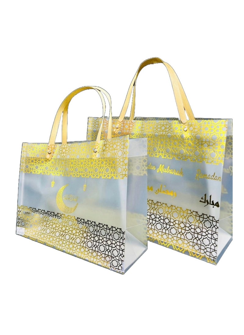 Boxwoods - 12 Pieces Ramadan Kareem Clear PVC Gift Bags - Image 1