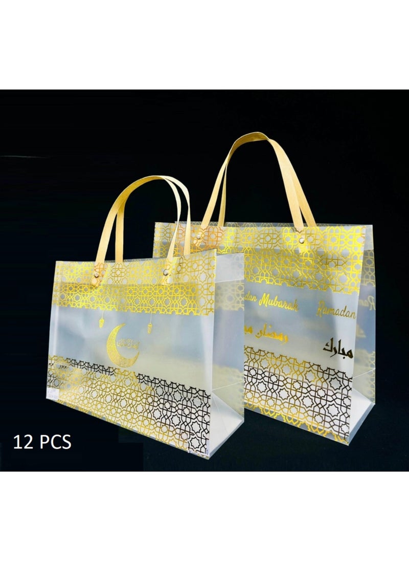 Boxwoods - 12 Pieces Ramadan Kareem Clear PVC Gift Bags - Image 1