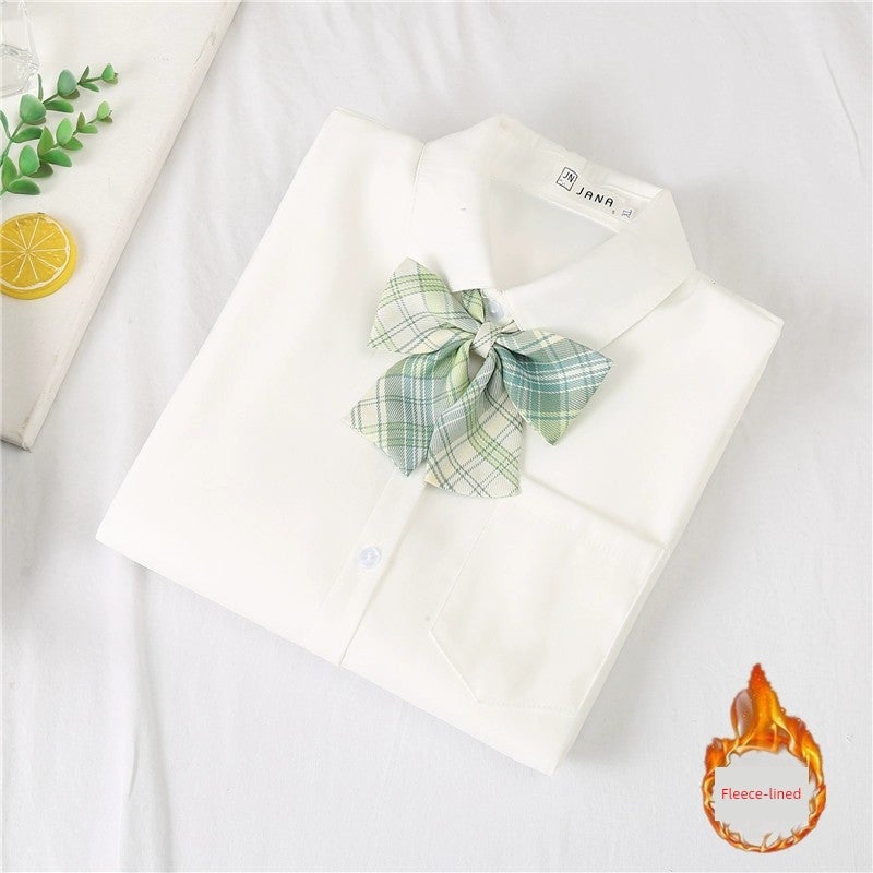 2026 spring and autumn style college style inner white shirt women's jk uniform base shirt design sense niche long-sleeved top - Image 3