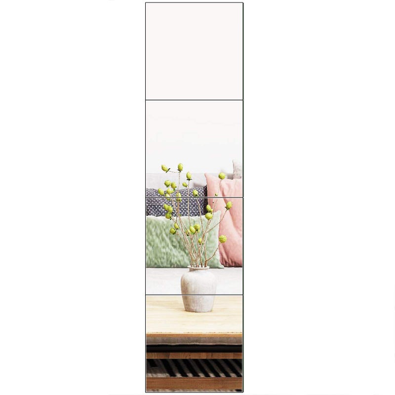 Ruomeng Full Length Wall Mirror Tiles 12 x 12 x 4Pcs Frameless Wall Mounted Mirror Glass Wall Mirror for Home Gym Door Bedroom Living Room