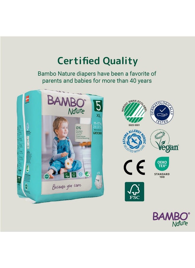 BAMBO NATURE Premium Baby Pants Diapers For Kids Xl Size (11-17 Kgs), Super Absorbent, Breathable, Extra Soft, Dermatologically Tested, Hypoallergenic Infant Nappies With Wetness Indicator, 19 Count  - Image 4
