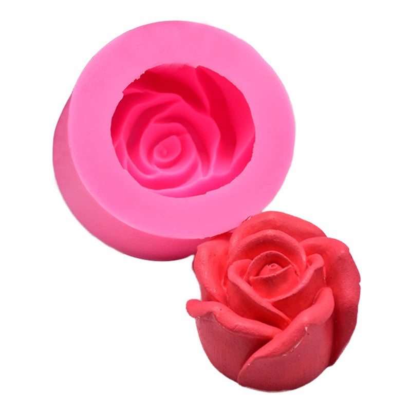 Rose Candle Mold Flower Silicone Mold for Soap Fondant Cake Decorating Chocolate CandyPloymer Clay