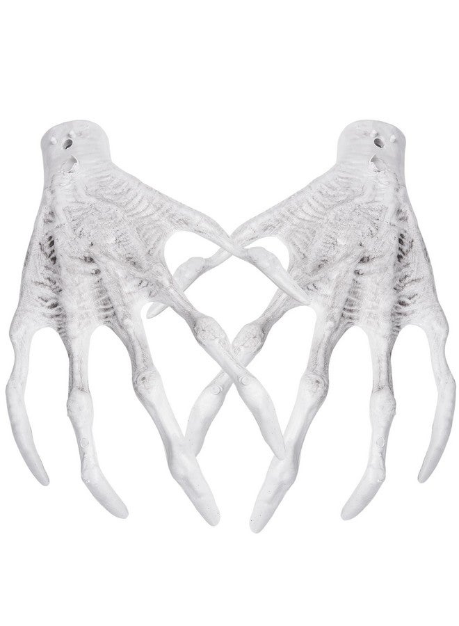 زونور أيدي هيكل ساحرة الهالوين - زوج واحد من يد هيكل عظمي بلاستيكية مخيفة واقعية لتزيين الهالوين - Image 1
