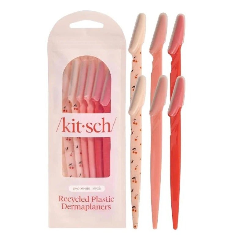 Women's facial and eyebrow shaving blades, Derma Planner from Kitsch, 6 blades
